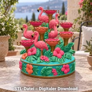 Flamingo Jewelry Organizer STL File for 3D Print - Model thumbnail 3