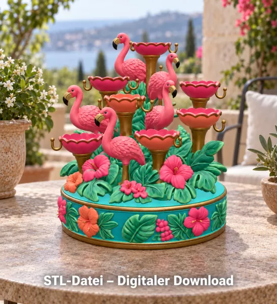 Flamingo Jewelry Organizer STL File for 3D Print - Model preview 3