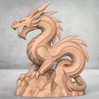 Ancient Chinese Dragon Statue - Model thumbnail 3
