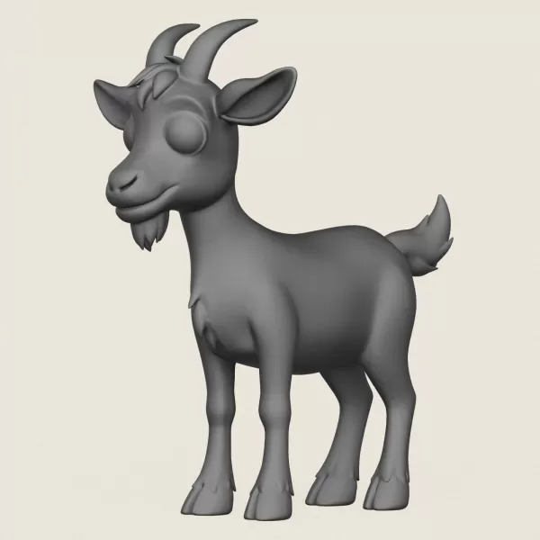 Cartoon Goat Print Ready 3D Model - Model preview 1