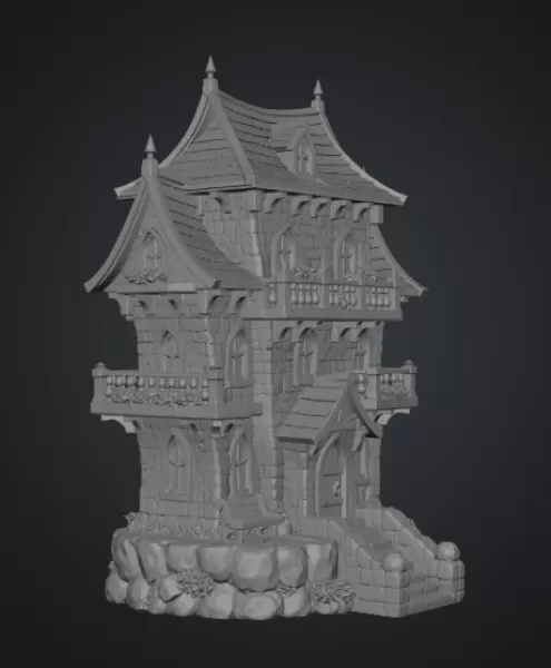 Fantasy Medieval House STL for 3D Printing - Model preview 14