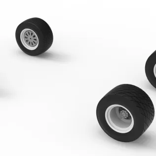 Wheel Set of Vintage Dirt Modified stock car Scale 1:25 - Model thumbnail 7