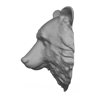 3D Printable Wild Bear Head Statue - Model thumbnail 3
