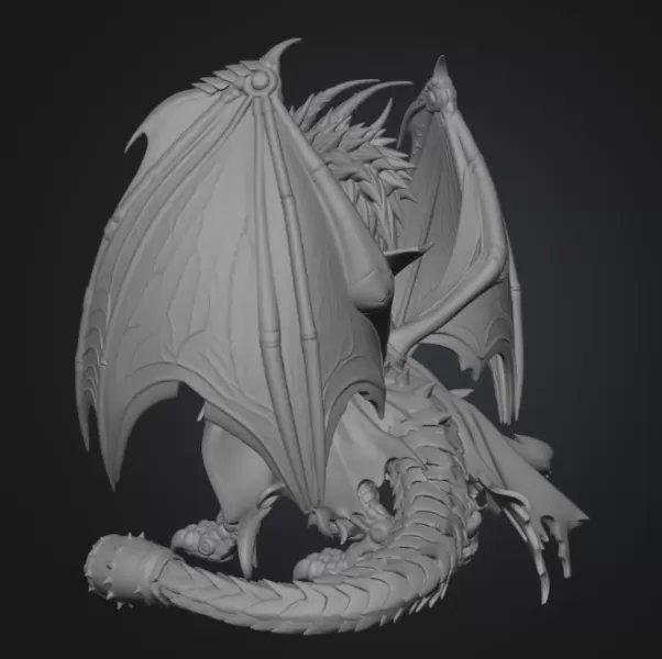 Shadow Mecha Dragon STL File for 3D Print - Model preview 16