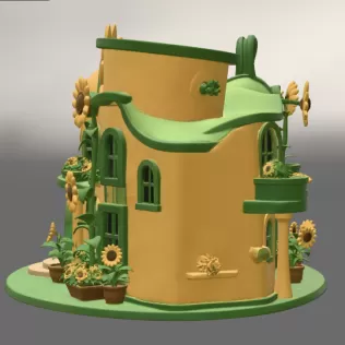 🌻 Happy Sunflower House STL File for 3D Print - Model thumbnail 9