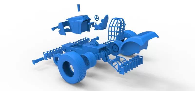 Fun short Pro Stock Pulling Tractor Version 5 Scale 1:25 - Model preview 15