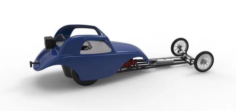 Front engine old school dragster with shell V13 Scale 1:25 - Model preview 20