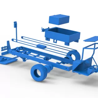Garden Tractor pulling sled Scale 1:25