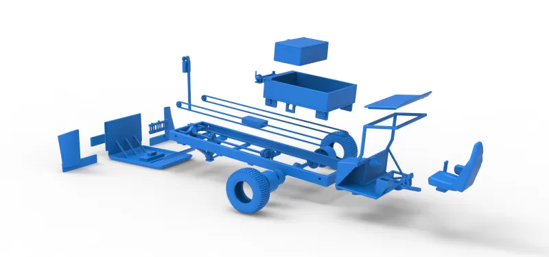 Garden Tractor pulling sled Scale 1:25 - Model preview 29