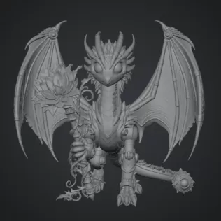 Verdant Arcane Dragon STL File for 3D Print - Model thumbnail 13