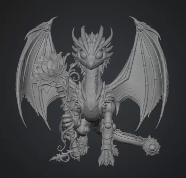 Verdant Arcane Dragon STL File for 3D Print - Model preview 13