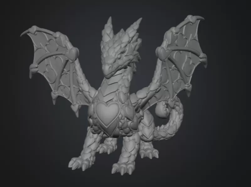 Heartwing Dragon STL File for 3D Print - Model preview 9