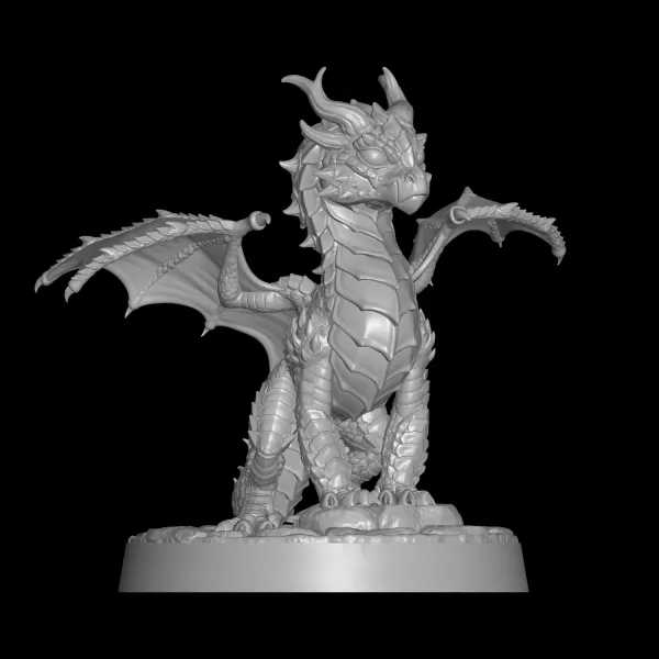 Baby Dragon stl file 3d printing, 3d print file, miniature - Model preview 1