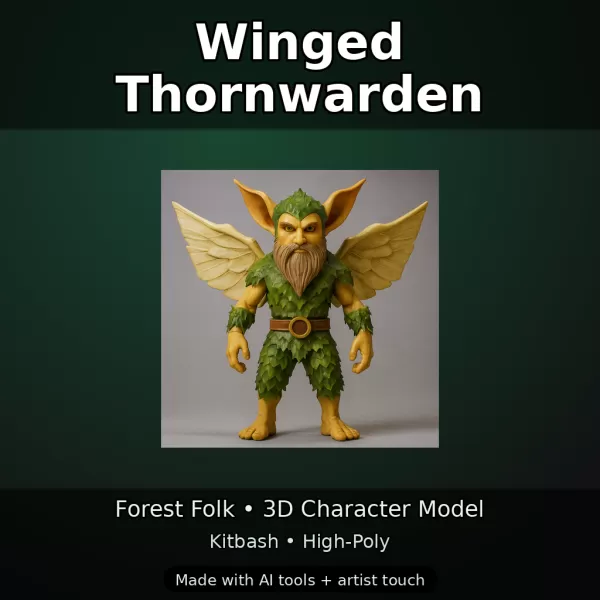 Woodland Fae Character Pack (10 High-Poly Kitbash Figures) - Model preview 8