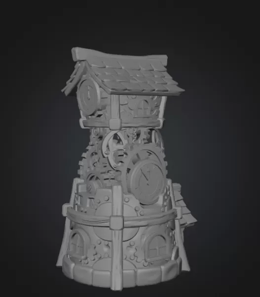 Fantasy Clock Tower STL File for 3D Printing - Model preview 11