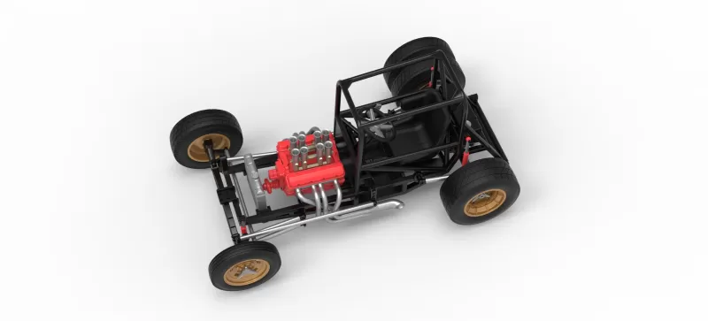 Vintage Dirt Supermodified stock car Base Version 2 Scale 1:25 - Model preview 4