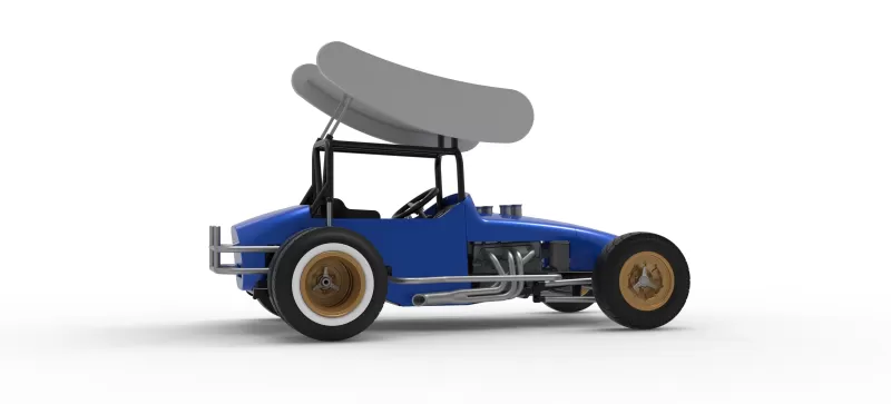 Vintage Winged Supermodified stock car for Dirt V2 Scale 1:25 - Model preview 21