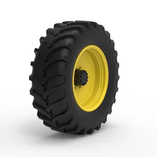 Front wheel of Racing Combine Harvester Version 1 Scale 1:25 - Model thumbnail 2