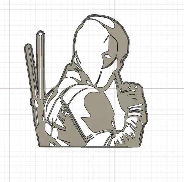 Silhouette Deadpool - Marvel Wall art - Model preview 1