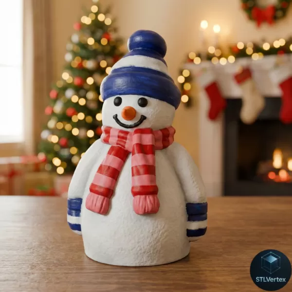 Charming Winter Snowman Decorative Figure - Model preview 1