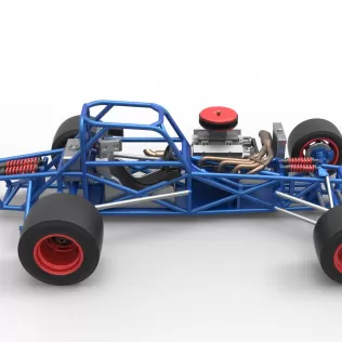 Supermodified front engine race car Base Version 4 Scale 1:25 - Model thumbnail 23