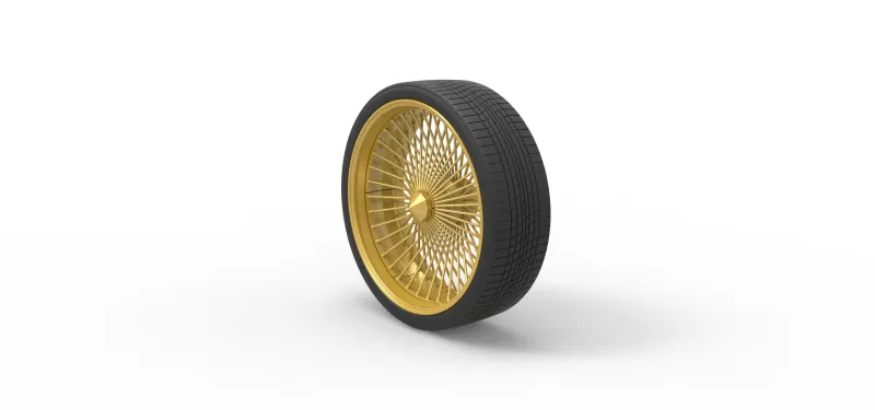 30 inch Wire wheel of Donk car Scale 1:25 - Model preview 7
