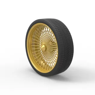 30 inch Wire wheel of Donk car Scale 1:25 - Model thumbnail 7