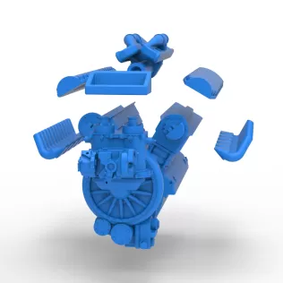 Engine V12 of Vintage Dragster Version 2 Scale 1:25 - Model thumbnail 20