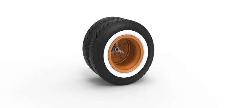 Wheel of Vintage Dirt race car V8 Scale 1:25 - Model preview 1