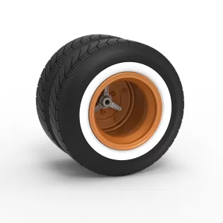 Wheel of Vintage Dirt race car V8 Scale 1:25