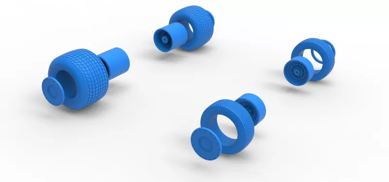 Wheel Set of Vintage Dirt Silver Crown Car Scale 1:25 - Model preview 17