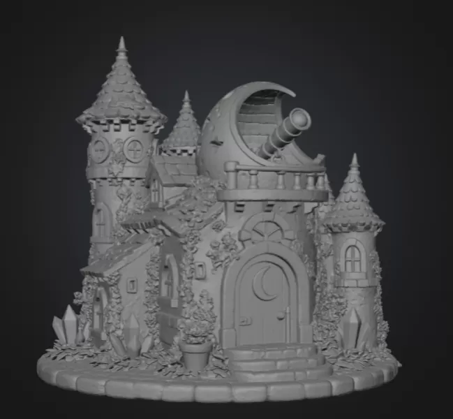 Enchanted Moon Observatory STL File for 3D Print - Model preview 12