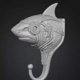 Steampunk Shark Hook - Model thumbnail 2