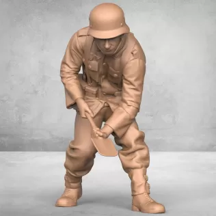 Army Soldier Digging Land