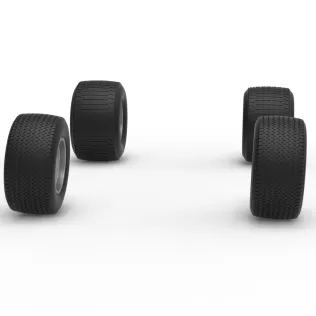 Wheel Set of Vintage Dirt late model Race car Scale 1:25 - Model thumbnail 3