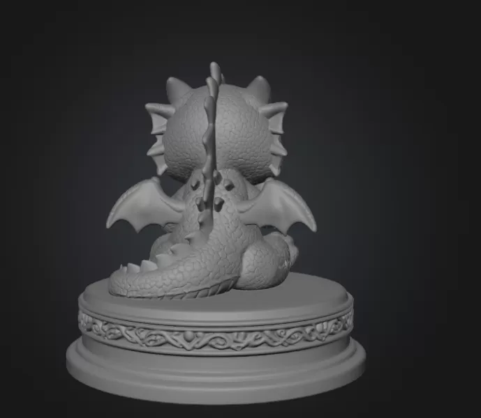 Cute Crying Baby Dragon STL File for 3D Printing - Model preview 9