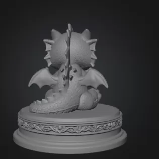 Cute Crying Baby Dragon STL File for 3D Printing - Model thumbnail 9