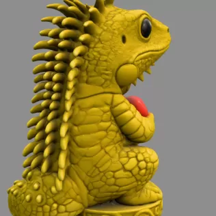 Cute Iguana with Heart – 3D Printable STL File - Model thumbnail 5