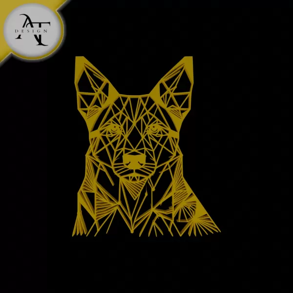 Dog - Geometric - 2D Wall Art Decor - Model preview 1