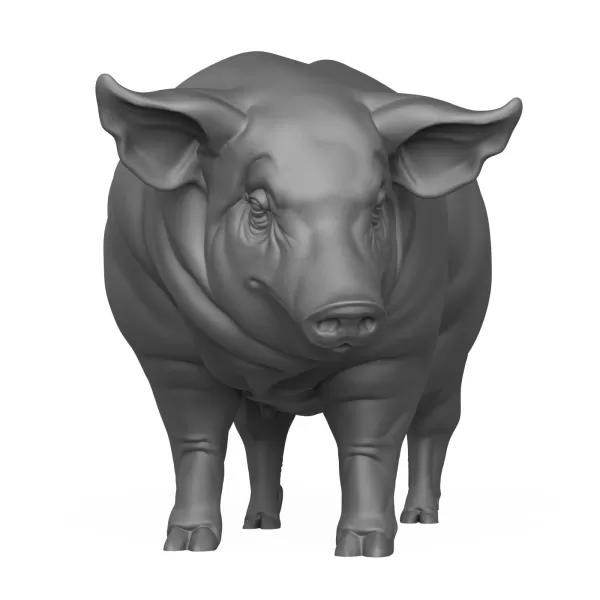 3D Printable Pig Hog Pet Animal - Model preview 3