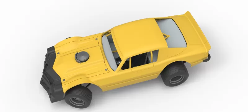 Vintage Dirt late model Race car V2 while turning Scale 1:25 - Model preview 4