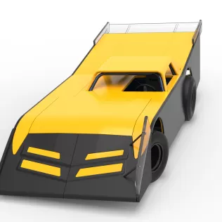 Vintage Dirt late model Race car V5 while turning Scale 1:25 - Model thumbnail 5
