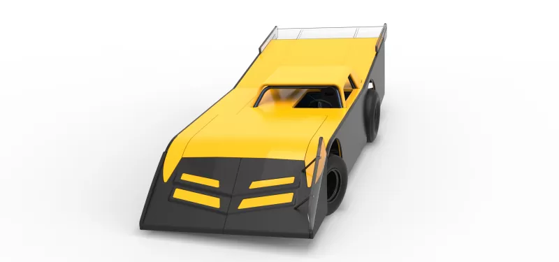 Vintage Dirt late model Race car V5 while turning Scale 1:25 - Model preview 5