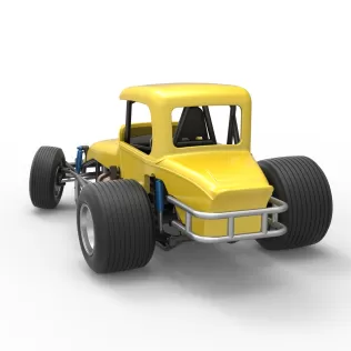 Vintage Sprint car while turning Version 2 Scale 1:25 - Model thumbnail 12