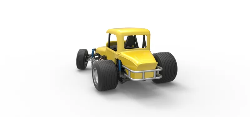 Vintage Sprint car while turning Version 2 Scale 1:25 - Model preview 12