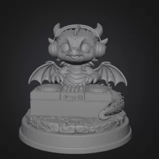 DJ Dragon Figurine – STL File for 3D Printing - Model thumbnail 7