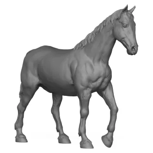 3D Printable Horse Standing Pose - Model thumbnail 5
