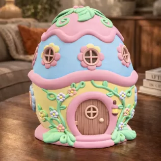 Cute Fantasy Egg House - STL File - Model thumbnail 2
