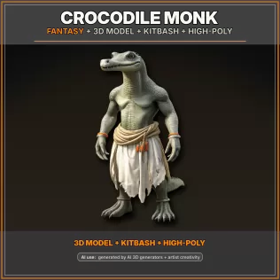 Animal Warrior Pack – Sci-Fi Fantasy High-Poly Kitbash 3D Model - Model thumbnail 12