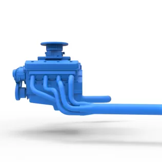 Engine of Vintage Asphalt Modified stock car Scale 1:25 - Model thumbnail 8